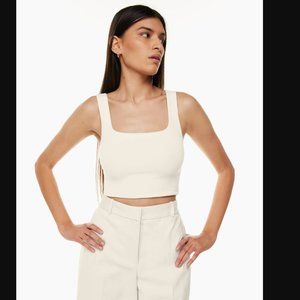 Aritzia Babaton Contour Squareneck Tank Size S Matte Pearl